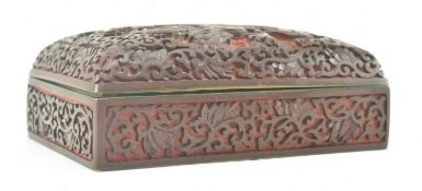 19TH CENTURY CHINESE CINNABAR LACQUERED LIDDED BOX