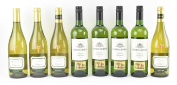 EIGHT SPANISH & FRENCH WHITE WINE BOTTLES - VERDEJO CHABLIS & CHARDONNAY