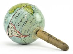 GLOBES. MID CENTURY GERMAN MINIATURE POCKET SIZED MODEL GLOBE