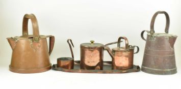 SIX PIECES OF 19TH CENTURY COPPER KITCHENWARE INCL. PANS