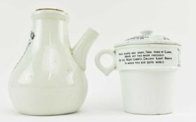 DR NELSON'S IMPROVED INHALER & SAM CLARKE'S PYRAMID FOOD WARMER - VICTORIAN PATENTED CERAMIC PIECES