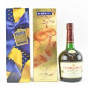THREE FRENCH V.S FINE COGNAC BOTTLES - MARTELL & COURVOISIER