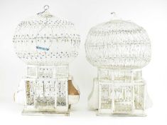 PAIR OF OVERSIZED FRENCH TOLEWARE BIRD CAGES