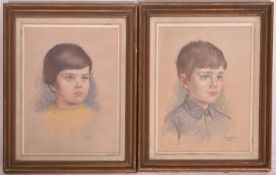 DAWN COOKSON (1925-2005) - PAIR OF MID CENTURY PASTEL PORTRAITS