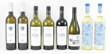 EIGHT CONTINENTAL & SOUTH AFRICAN RED & WHITE WINE BOTTLES