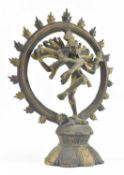 20TH CENTURY BRASS METALWORK INDIAN DANCING NATARAJA IDOL FIGURE
