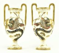 ROYAL BONN - PAIR OF 19TH CENTURY PORCELAIN BUD VASES