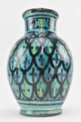 PERSIAN 19TH CENTURY TERRACOTTA HAND PAINTED TURQUOISE VASE