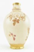 CRESCENT & SONS - HIGH VICTORIAN CERAMIC VASE WITH PAINTED FLOWERS