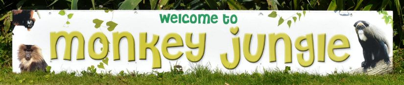 FORMER BRISTOL ZOO GARDENS - 'WELCOME TO MONKEY JUNGLE' SIGN