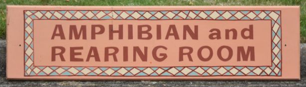 FORMER BRISTOL ZOO GARDENS - AMPHIBIAN AND REARING ROOM ORIGINAL SIGN