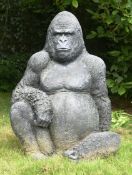 FORMER BRISTOL ZOO GARDENS - LIFESIZE GORILLA MONEYBOX
