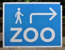 FORMER BRISTOL ZOO GARDENS - LARGE DIRECTIONAL 'ZOO' SIGN