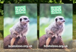 FORMER BRISTOL ZOO GARDENS - TWO MEERKAT ADVERTISING SIGNS