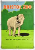 FORMER BRISTOL ZOO GARDENS - 1960S 'WHEN ARE YOU COMING TO SEE US?' POSTER