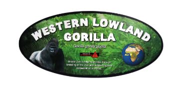 FORMER BRISTOL ZOO GARDENS - WESTERN LOWLAND GORILLA SIGN