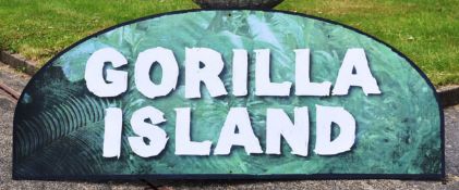 FORMER BRISTOL ZOO GARDENS - 'GORILLA ISLAND' ORIGINAL SIGN