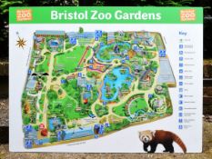 FORMER BRISTOL ZOO GARDENS - ORIGINAL C2000 LARGE MAP SIGN