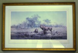 FORMER BRISTOL ZOO GARDENS - DAVID SHEPHERD (1931-2017) - EVENING IN THE LUANGWA
