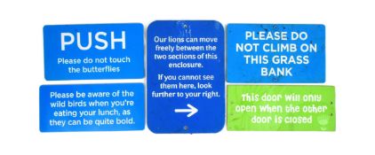FORMER BRISTOL ZOO GARDENS - COLLECTION OF ASSORTED SIGNS