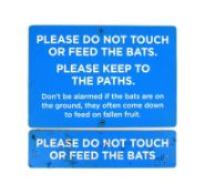 FORMER BRISTOL ZOO GARDENS - BAT ENCLOSURE WARNING SIGNS