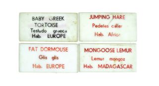 FORMER BRISTOL ZOO GARDENS - VINTAGE ANIMAL ENCLOSURE PLAQUES