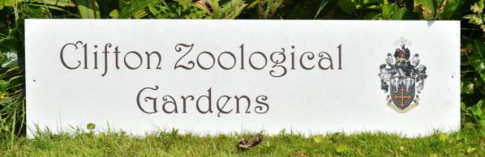 FORMER BRISTOL ZOO GARDENS - CLIFTON ZOOLOGICAL GARDENS SIGN