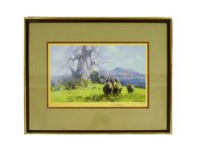 FORMER BRISTOL ZOO GARDENS - DAVID SHEPHERD (1931-2017) - RHINO REVERIE - SIGNED PRINT