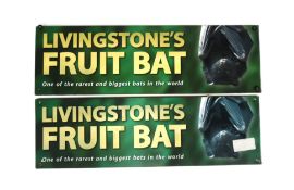FORMER BRISTOL ZOO GARDENS - LIVINGSTONE'S FRUIT BAT ENCLOSURE SIGNS
