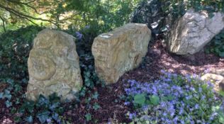 FORMER BRISTOL ZOO GARDENS - AMMONITES - FROM OUTSIDE BUG WORLD