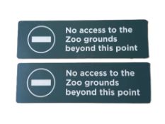 FORMER BRISTOL ZOO GARDENS - ZOO GROUNDS ACCESS SIGNS