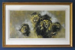 FORMER BRISTOL ZOO GARDENS - DAVID SHEPHERD (1931-2017) - LIONS - PRINT
