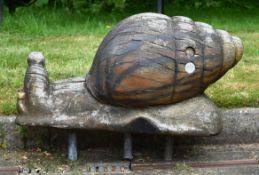 FORMER BRISTOL ZOO GARDENS - WOODEN SNAIL FROM PLAYGROUND