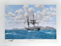 FORMER BRISTOL ZOO GARDENS - AFTER JOHN CHANCELLOR - HMS BEAGLE SIGNED PRINT