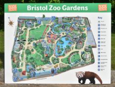 FORMER BRISTOL ZOO GARDENS - ORIGINAL C2000 LARGE MAP SIGN