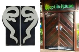FORMER BRISTOL ZOO GARDENS - REPTILE HOUSE SNAKE DOOR HANDLES