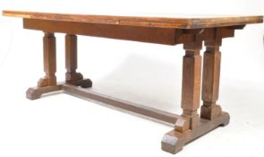 20TH CENTURY SOLID OAK LARGE REFECTORY DINING TABLE