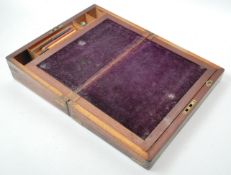 19TH CENTURY VICTORIAN MAHOGANY WRITING SLOPE BOX