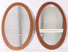 BRITISH MODERN DESIGN - TWO TEAK ATOMIC MIRRORS