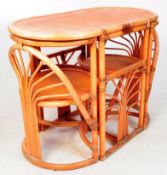 RETRO 1980'S BAMBOO & WICKER DINING / BREAKFAST TABLE