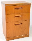 BRITISH MODERN DESIGN - MID CENTURY TEAK BEDSIDE CHEST OF DRAWERS
