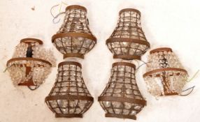 FRENCH EMPIRE CUT GLASS DROPLET CHANDELIER SHADES