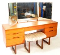 GUNTHER HOFFSTEAD FOR UNIFLEX - TEAK DRESSING TABLE & STOOL