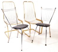 MID CENTURY CHROME WIRE WORK DINING CHAIRS & 2 OTHERS