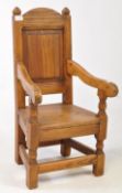 20TH CENTURY OAK JACOBEAN REVIVAL WAINSCOTT CHILDS CHAIR