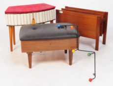 GUY RODGERS MAGAZINE RACK T/W OTTOMANS & COAT RACK