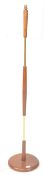 MID CENTURY TEAK & BRASS STANDARD LAMP