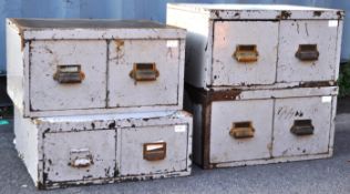 SET OF 4 MID CENTURY INDUSTRIAL OFFICE FILING CABINETS