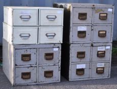 4 MID CENTURY INDUSTRIAL OFFICE 4 DRAWER FILING CABINETS
