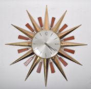BRITISH MODERN DESIGN - RETRO SUNBURST WALL HANGING CLOCK